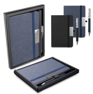 CAD155 - Kit Escritório A5 Capa em RPET e Caneta Metalica